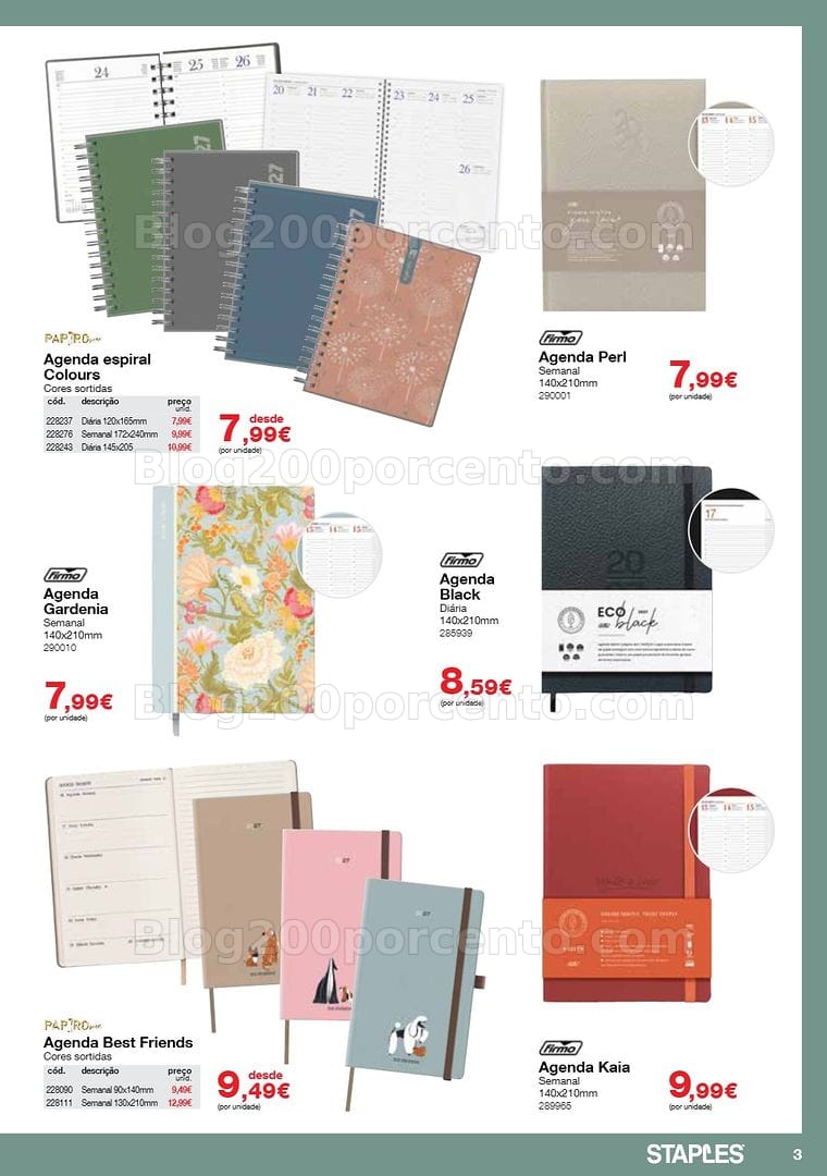 Antevisão Folheto STAPLES Agendas Promoções de 19 outubro a 29 janeiro